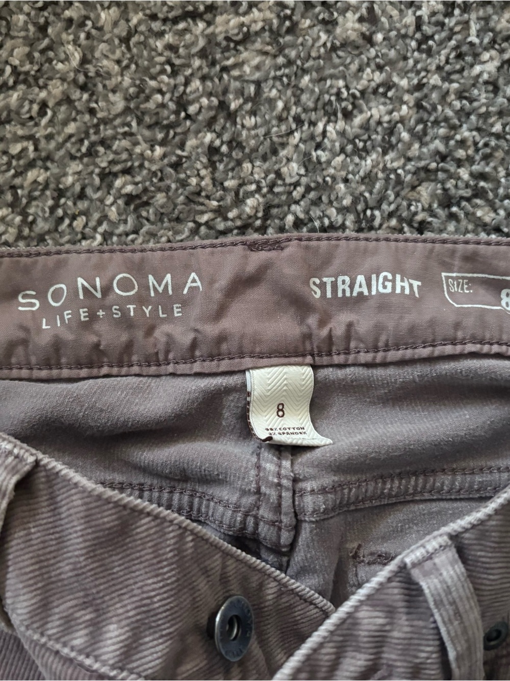 Sonoma Straight Leg Pants in Mauve Brown